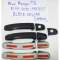 ครอบมือดึง 2 ประตู 1 ชุด 4 ชิ้น กันรอยขีดข่วน ดำ เคฟล่าร์ คาร์บอน Kevra carbon Black ใหม่ ฟอร์ด เรนเจอร์ All New Ford Ranger 2012 V.5